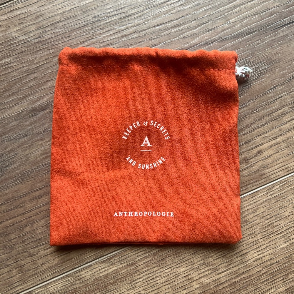 Anthropologie Small Orange Dust Bag